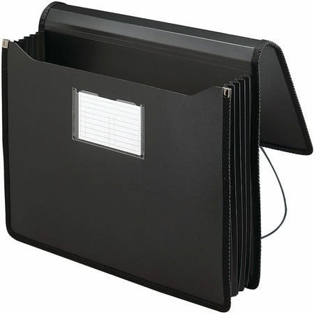 Smead Letter File Wallet - 8 1/2’’ x 11’’ - 5 1/4’’ Expansion - Front Pocket(s) - Poly - Black - 1 Each - Expanding
