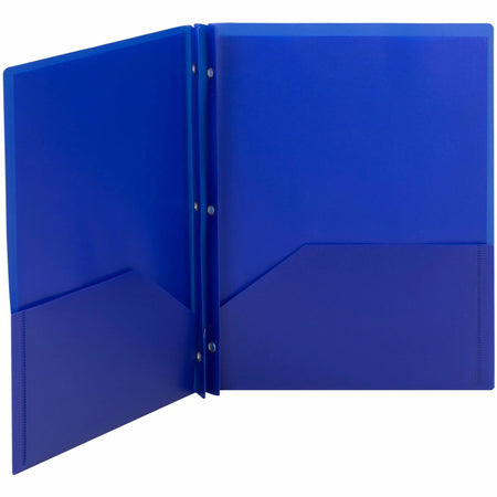 Smead Letter Pocket Folder: 2-Pocket Poly Folder Blue - 25/Box - Folders