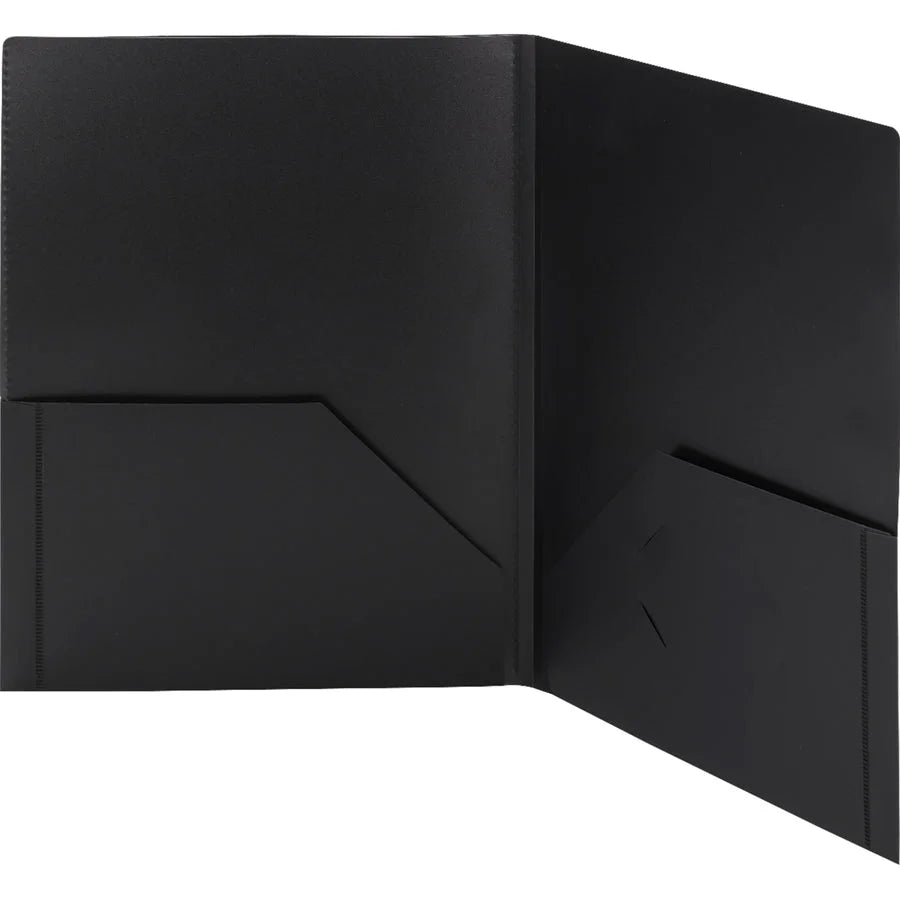 Smead Letter Pocket Folder: 8 1/2’’ x 11’’ 50 Sheets Capacity Polypropylene Black - 5/Pack - Report Covers