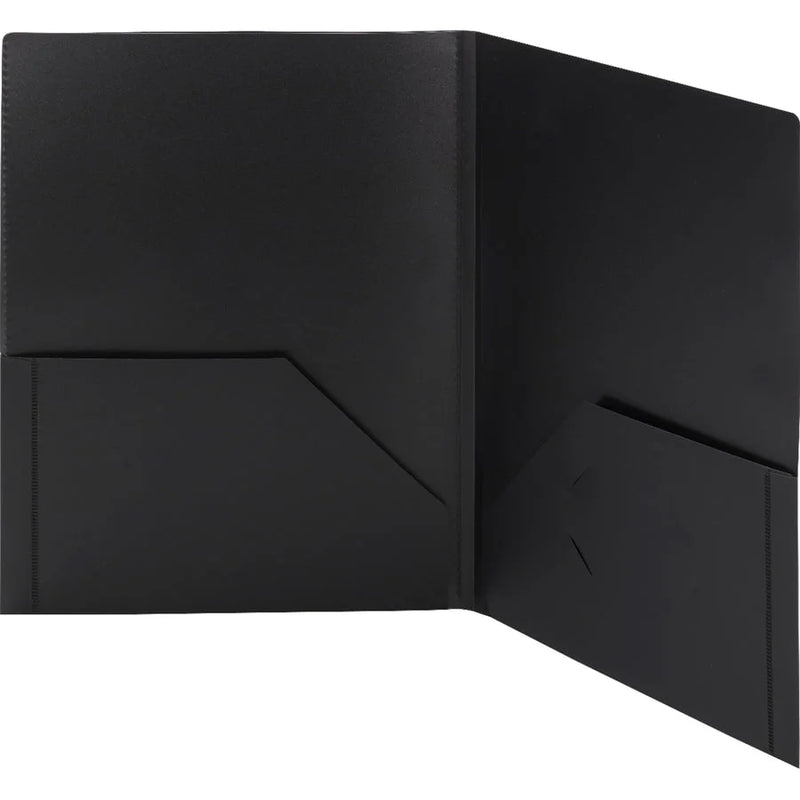 Smead Letter Pocket Folder: 8 1/2’’ x 11’’ 50 Sheets Capacity Polypropylene Black - 5/Pack - Report Covers
