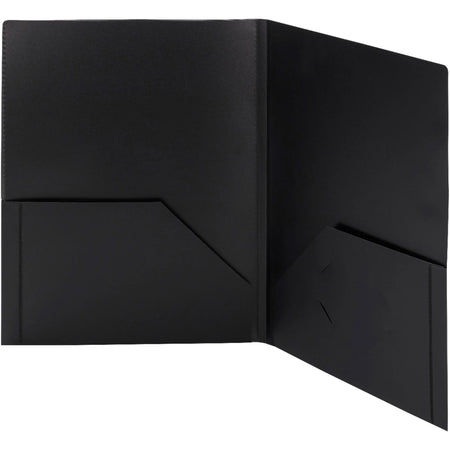 Smead Letter Pocket Folder: 8 1/2’’ x 11’’ 50 Sheets Capacity Polypropylene Black - 5/Pack - Report Covers