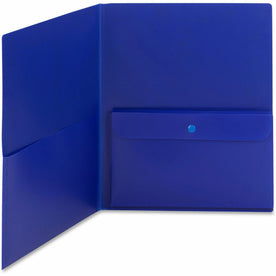 Smead Letter Pocket Folder: Blue Polypropylene 50 Sheets 2 Pockets - Report Covers