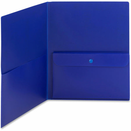 Smead Letter Pocket Folder: Blue Polypropylene 50 Sheets 2 Pockets - Report Covers