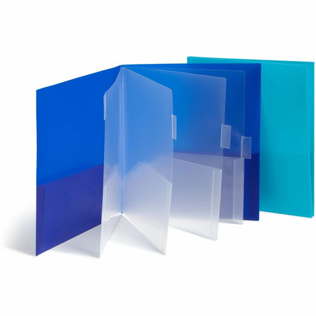 Smead Letter Pocket Folder - Dark Blue & Teal - Acid-free - 10 Pockets - 15 Carton - Folders