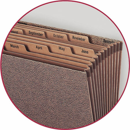 Smead Letter Recycled Expanding File - 8 1/2’’ x 11’’ - 7/8’’ Expansion - 12 Pocket(s) - Redrope - Files