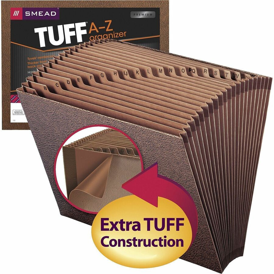 Smead Letter Recycled Expanding File - 8 1/2’’ x 11’’ - 7/8’’ Expansion - 21 Pocket(s) - Redrope - Tear Resistant