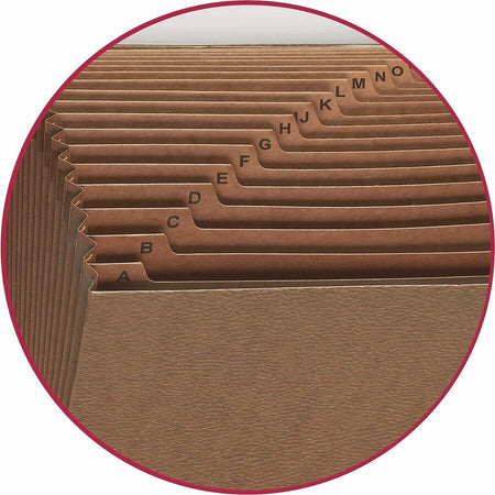 Smead Letter Recycled Expanding File - 8 1/2’’ x 11’’ - 7/8’’ Expansion - 21 Pocket(s) - Redrope - Tear Resistant