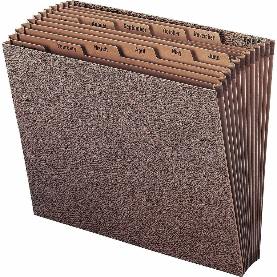Smead Letter Recycled Expanding File - 8 1/2’’ x 11’’ - 7/8’’ Expansion - 12 Pocket(s) - Redrope - Files