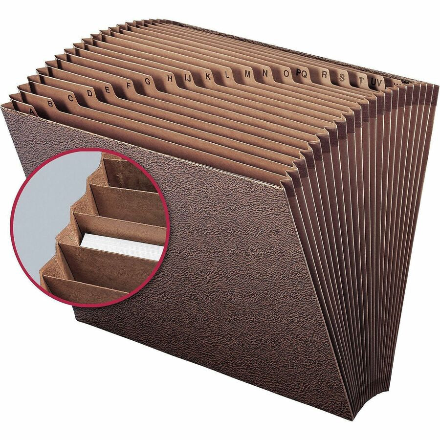 Smead Letter Recycled Expanding File - 8 1/2’’ x 11’’ - 7/8’’ Expansion - 21 Pocket(s) - Redrope - Tear Resistant