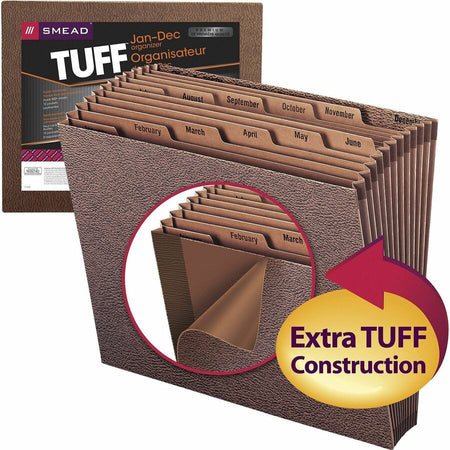 Smead Letter Recycled Expanding File - 8 1/2’’ x 11’’ - 7/8’’ Expansion - 12 Pocket(s) - Redrope - Files