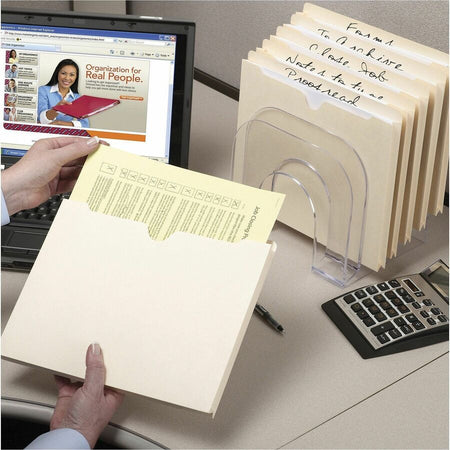 Smead Letter Recycled File Jacket - 8 1/2’’ x 11’’ - 1’’ Expansion - 11 pt. - 1 Plys - Manila - Slip Resistant - 10%