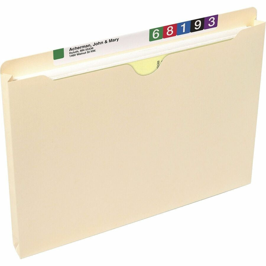 Smead Letter Recycled File Jacket - 8 1/2’’ x 11’’ - 1’’ Expansion - 11 pt. - 1 Plys - Manila - Slip Resistant - 10%