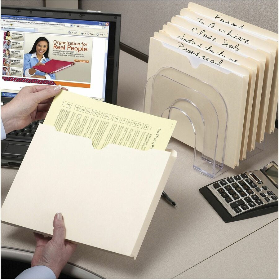 Smead Letter Recycled File Jacket - 8 1/2’’ x 11’’ - 2’’ Expansion - 11 pt. - 1 Plys - Manila - Slip Resistant - 10%
