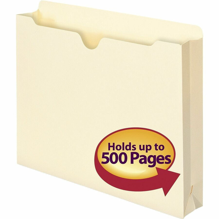 Smead Letter Recycled File Jacket - 8 1/2’’ x 11’’ - 2’’ Expansion - 11 pt. - 1 Plys - Manila - Slip Resistant - 10%