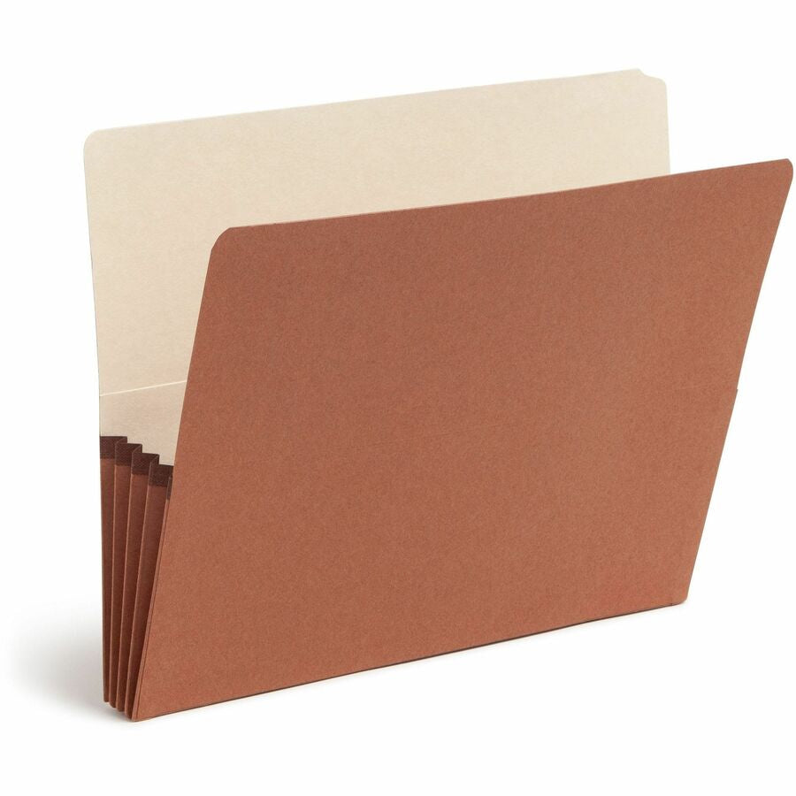 Smead Letter Recycled File Pocket - 8 1/2’’ x 11’’ - 3 Expansion - End Tab Location - Redrope - Reinforced - 30%