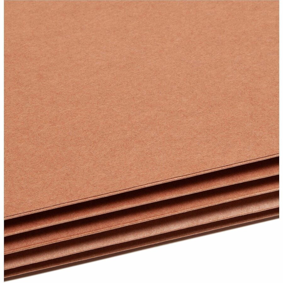 Smead Letter Recycled File Pocket - 8 1/2’’ x 11’’ - 3 Expansion - End Tab Location - Redrope - Reinforced - 30%