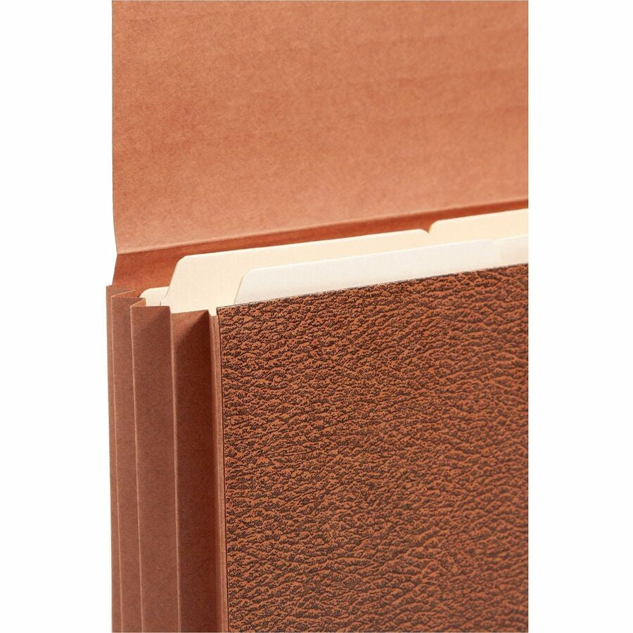 Smead Letter Recycled File Wallet - 8 1/2’’ x 11’’ - 3 Expansion - Redrope - Elastic Closure Reinforced Gusset Flap