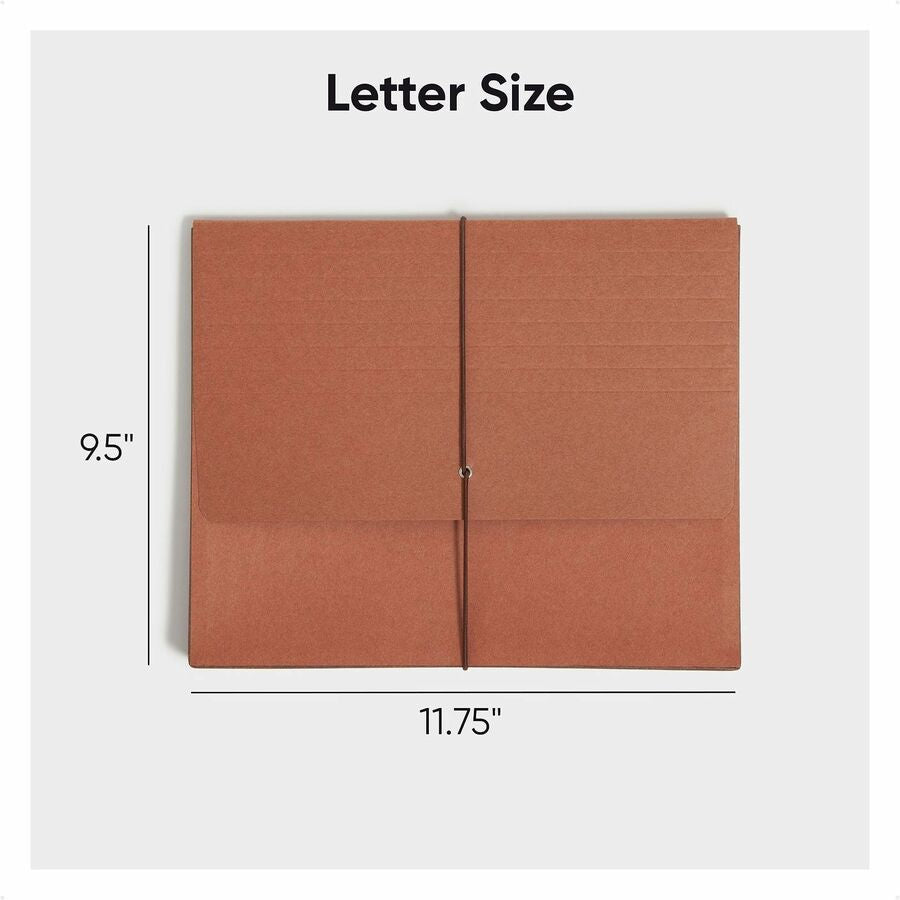 Smead Letter Recycled File Wallet - 8 1/2’’ x 11’’ - 3 Expansion - Redrope - Reinforced Gusset Elastic Closure Flap