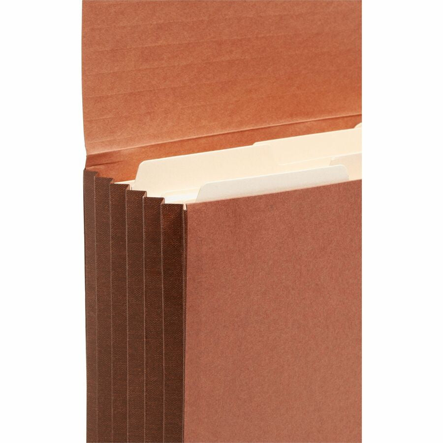 Smead Letter Recycled File Wallet - 8 1/2’’ x 11’’ - 5 1/4’’ Expansion - 2 Plys - Redrope - Flap Tear Resistant Elastic