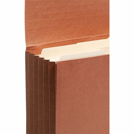 Smead Letter Recycled File Wallet - 8 1/2’’ x 11’’ - 5 1/4’’ Expansion - 2 Plys - Redrope - Flap Tear Resistant Elastic