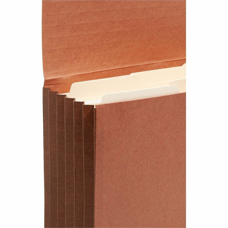 Smead Letter Recycled File Wallet - 8 1/2’’ x 11’’ - 5 1/4’’ Expansion - 2 Plys - Redrope - Flap Tear Resistant Elastic