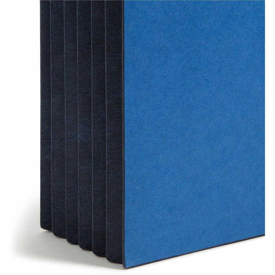 Smead Letter Recycled File Wallet - 8 1/2’’ x 11’’ - 5 1/4’’ Expansion - Navy - Elastic Closure Reinforced Gusset - 10%