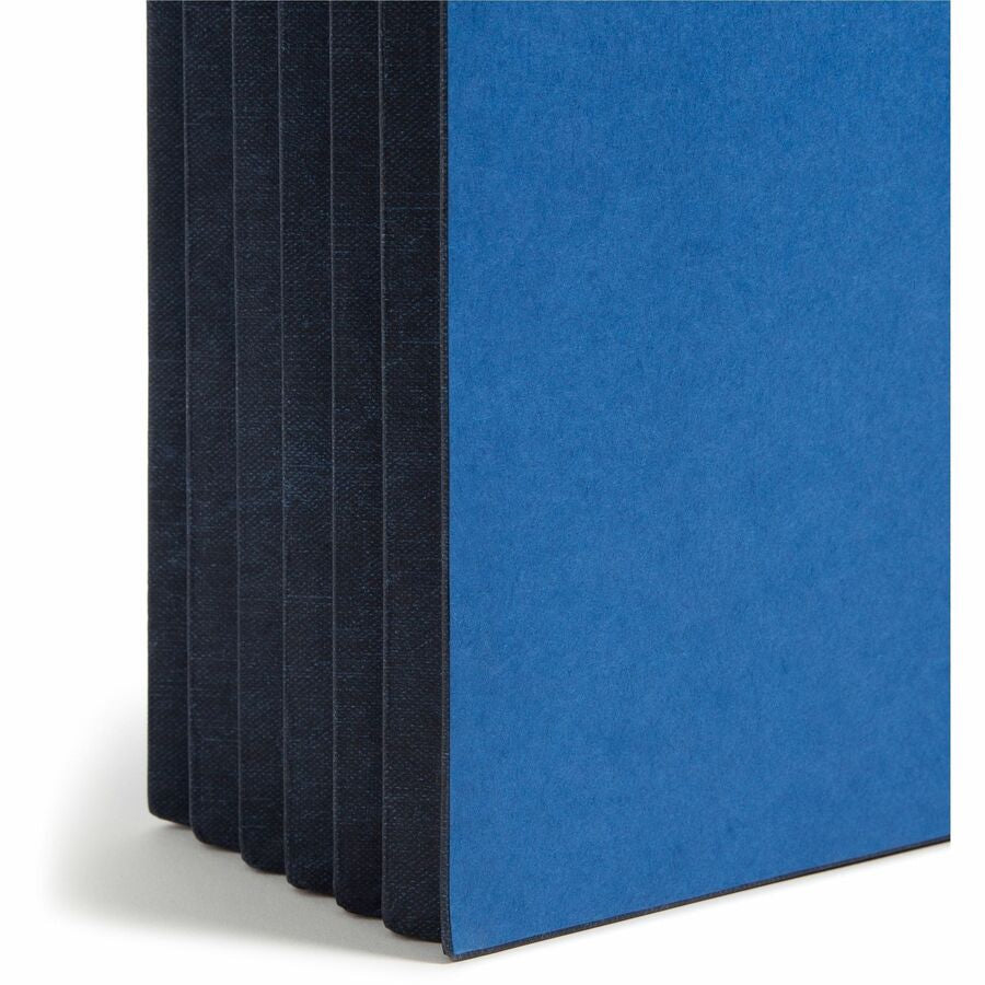 Smead Letter Recycled File Wallet - 8 1/2’’ x 11’’ - 5 1/4’’ Expansion - Navy - Elastic Closure Reinforced Gusset - 10%