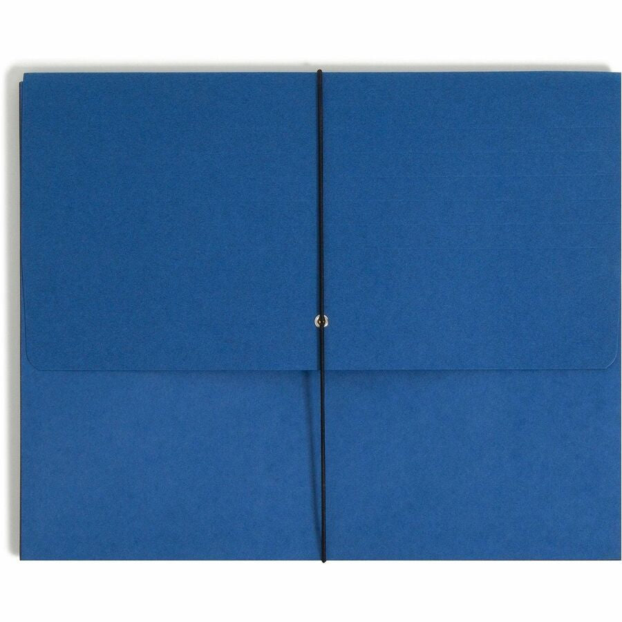 Smead Letter Recycled File Wallet - 8 1/2’’ x 11’’ - 5 1/4’’ Expansion - Navy - Elastic Closure Reinforced Gusset - 10%