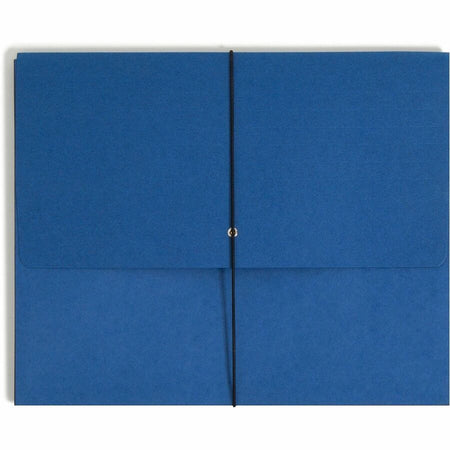 Smead Letter Recycled File Wallet - 8 1/2’’ x 11’’ - 5 1/4’’ Expansion - Navy - Elastic Closure Reinforced Gusset - 10%