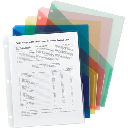 Smead Poly File Jackets - 8 1/2’’ x 11’’ - Assorted Colors - 5/Pack - Binder Pockets