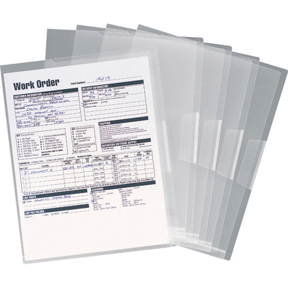 Smead Poly File Jackets: Clear 8 1/2’’ x 11’’ 5-Pack - Filing Jackets & Pockets