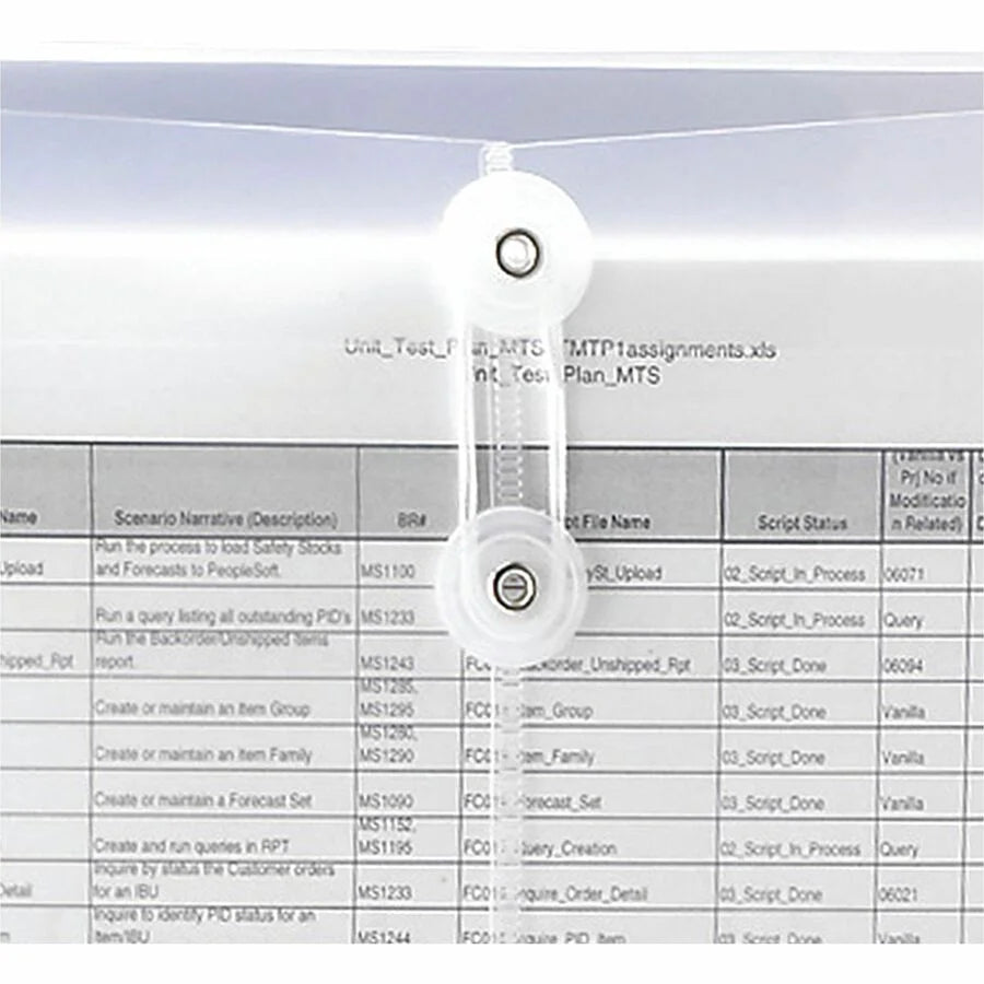 Smead Polypropylene Letter Filing Envelopes - Clear 8.5’’ x 11’’ 1.25’’ Expansion - Pack of 5 - Poly