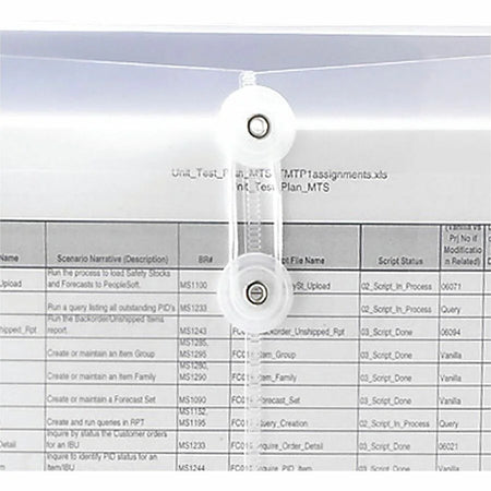 Smead Polypropylene Letter Filing Envelopes - Clear 8.5’’ x 11’’ 1.25’’ Expansion - Pack of 5 - Poly
