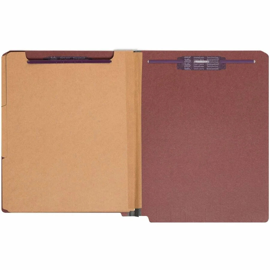 Smead Straight Tab Cut Letter Recycled Classification Folder - 8 1/2’’ x 11’’ - 3’’ Expansion - 2 2S Fastener(s) - End