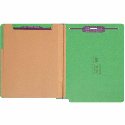 Smead Recycled Classification Folders - Green Pressboard 2’’ Expansion - 10/Box - End Tab