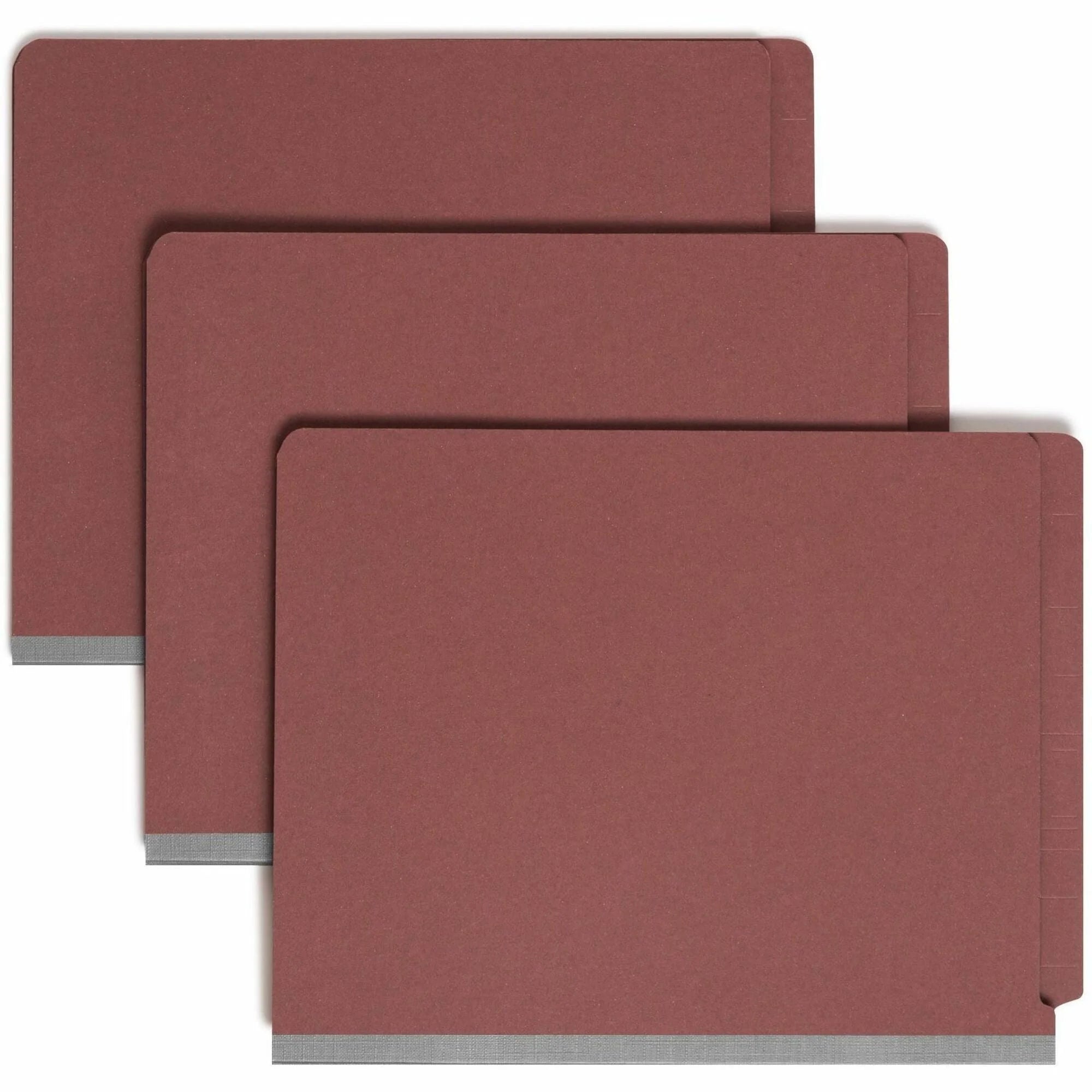 Smead Recycled Classification Folders - Heavy Duty Red Pressboard - 10/Box - End Tab