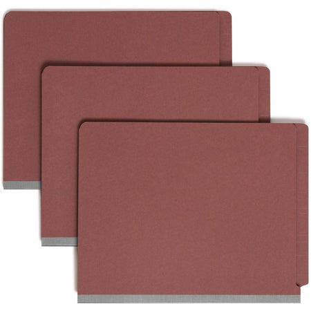 Smead Recycled Classification Folders - Heavy Duty Red Pressboard - 10/Box - End Tab