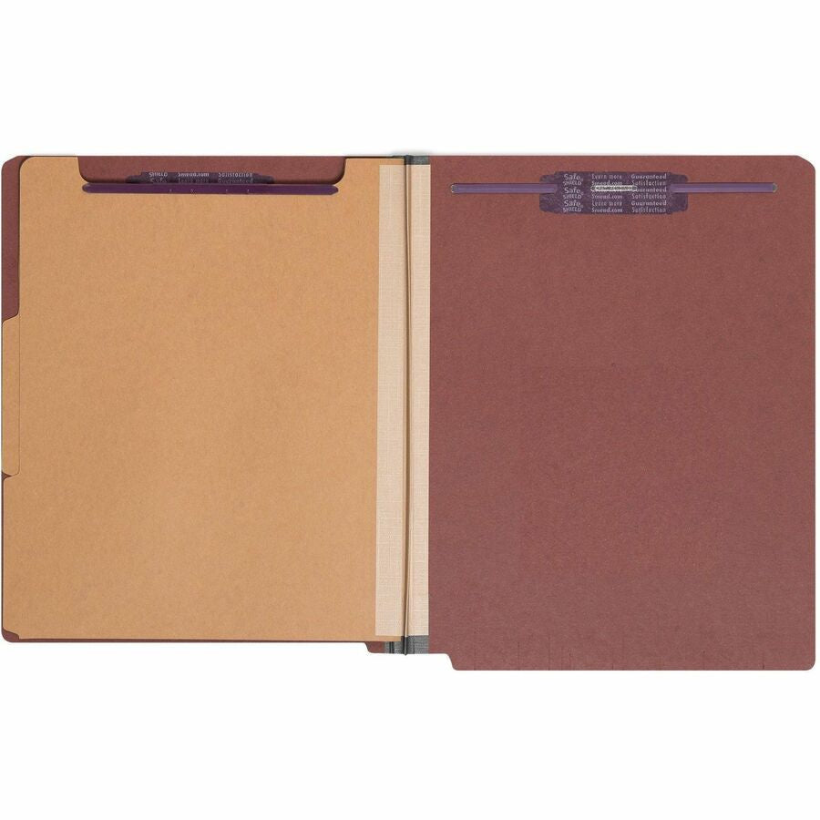 Smead Straight Tab Cut Letter Recycled Classification Folder - 8 1/2’’ x 11’’ - 2’’ Expansion - 2 2S Fastener(s)