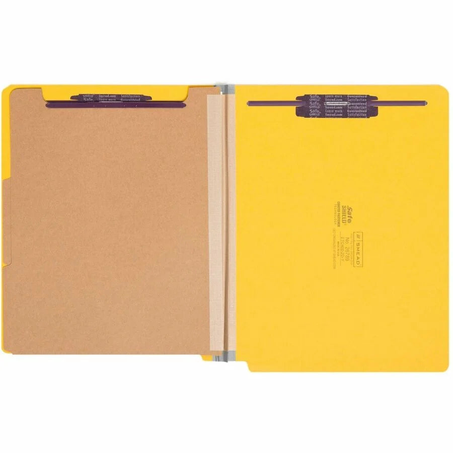 Smead Recycled Classification Folders - Yellow 2’’ Expansion - 10/Box - End Tab
