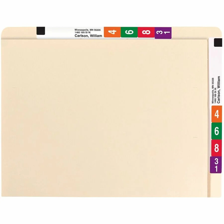 Smead Recycled End Tab File Folders - 8.5’’ x 11’’ - 3/4’’ Expansion - 100/Box - Top