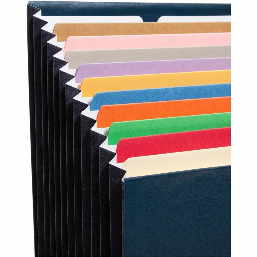 Smead Recycled Expanding File: 12-Pocket Letter Size Navy File with 11 Dividers - Files