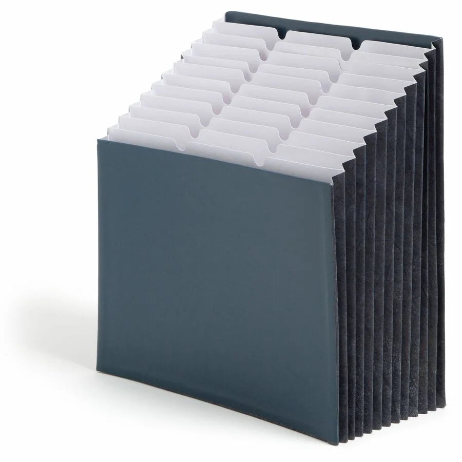 Smead Recycled Expanding File: 12-Pocket Letter Size Navy File with 11 Dividers - Files