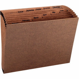 Smead Letter Recycled Expanding File - 8 1/2’’ x 11’’ - 7/8’’ Expansion - 12 Pocket(s) - Redrope - Files