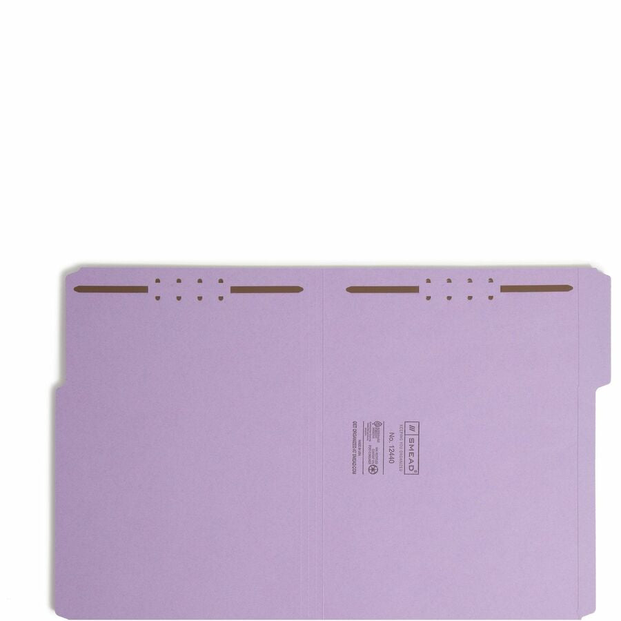 Smead 1/3 Tab Cut Letter Recycled Fastener Folder - 8 1/2’’ x 11’’ - 3/4’’ Expansion - 2 2K Fastener(s) - 2’’ Capacity