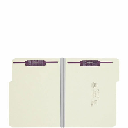 Smead Recycled Fastener Folder - 2’’ Expansion - Gray/Green - 25/Box - Folders