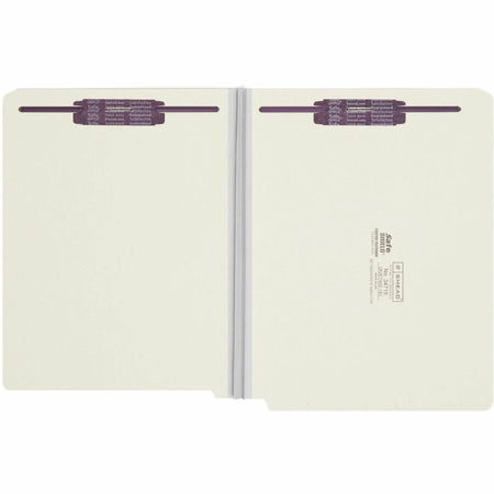 Smead Recycled Fastener Folder: 2’’ Expansion Heavy Duty Gray/Green - 25/Box - End Tab Folders