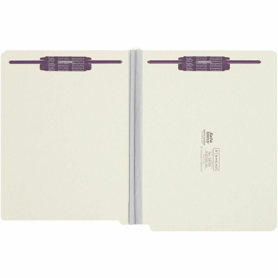Smead Letter Recycled Fastener Folder - 8 1/2’’ x 11’’ - 3’’ Expansion - 2 2S Fastener(s) - 2’’ for - End Tab Location