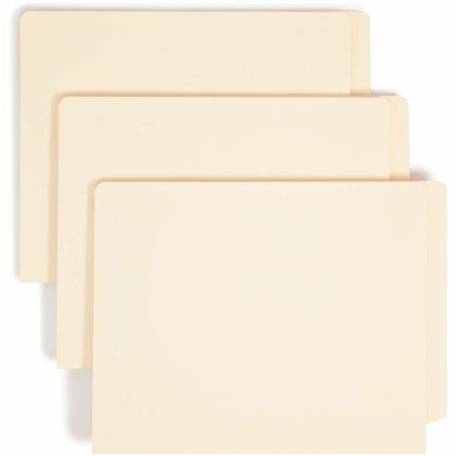 Smead Recycled Fastener Folder - Letter Size 1.5’’ Expansion - Heavyweight Manila - 50/Box - End Tab Folders