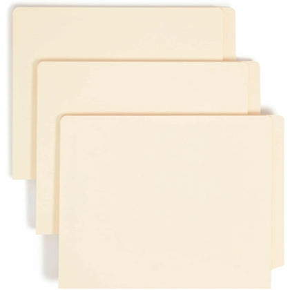 Smead Recycled Fastener Folder - Letter Size 1.5’’ Expansion - Heavyweight Manila - 50/Box - End Tab Folders