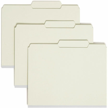 Smead 2/5 Tab Cut Letter Recycled Fastener Folder - 8 1/2’’ x 11’’ - 1’’ Expansion - 2 2S Fastener(s) - 2’’